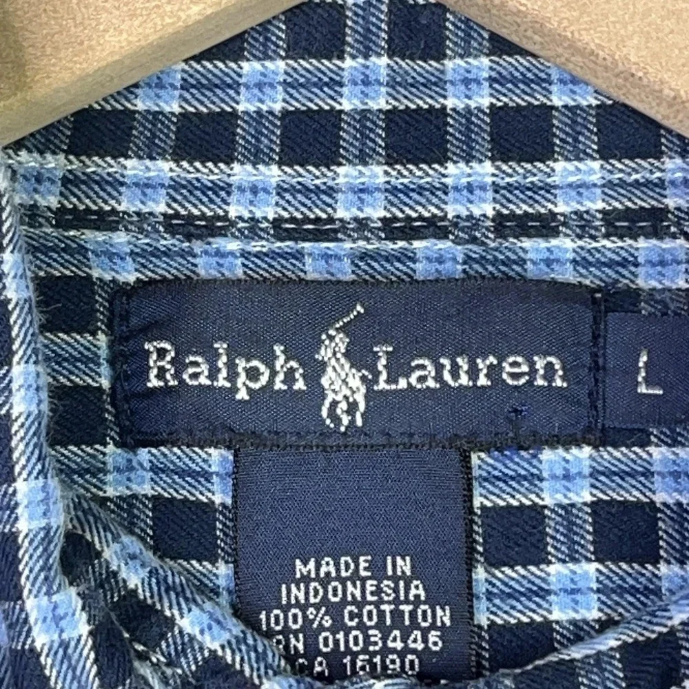 Ralph Lauren Boys Large Blue Plaid Brushed‎ Twill